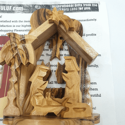 Hand-Carved Olive Wood Nativity Set from Bethlehem - NAT010