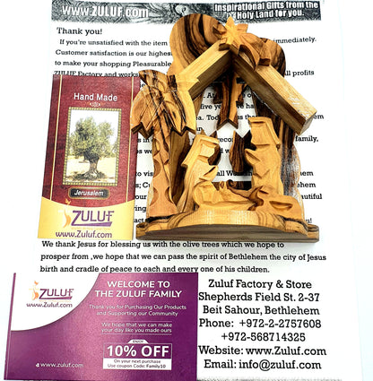 Hand-Carved Olive Wood Nativity Set from Bethlehem - NAT010