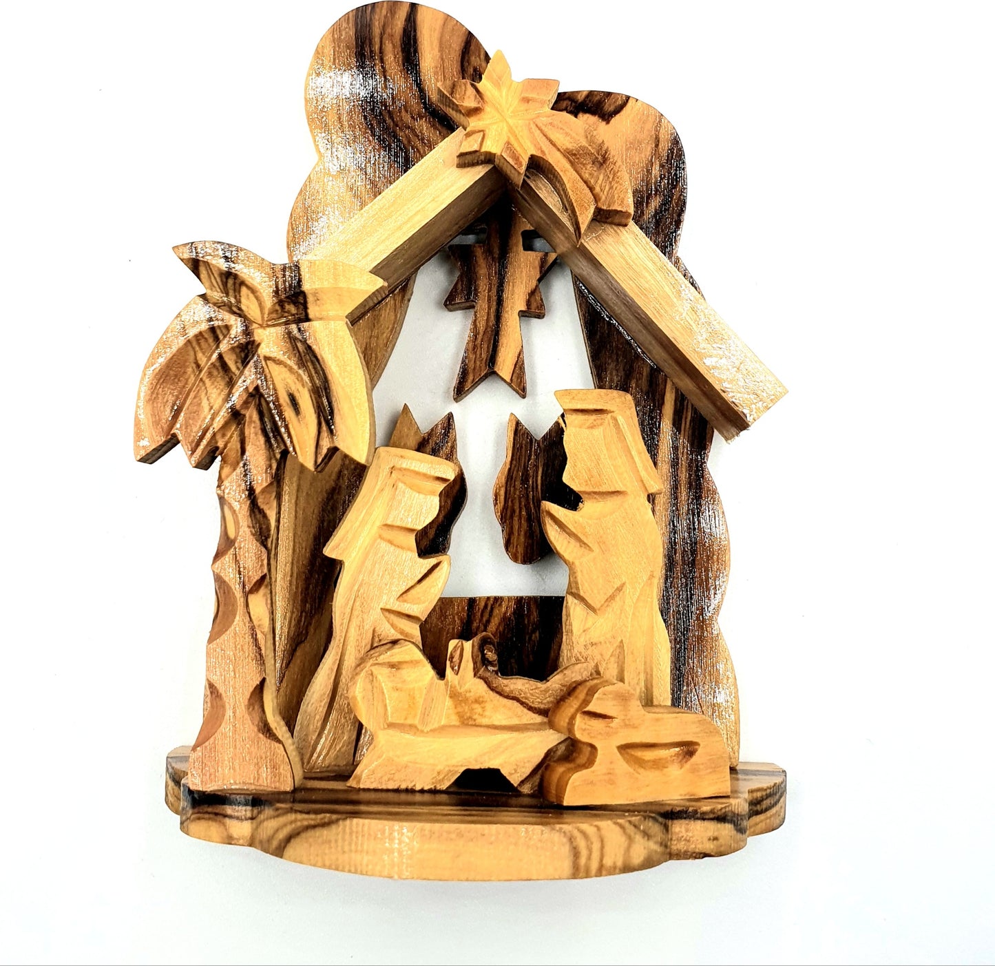 Hand-Carved Olive Wood Nativity Set from Bethlehem - NAT010