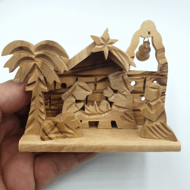 Hand-Carved Olive Wood Nativity Set from Bethlehem - NAT012