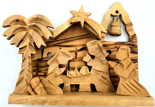 Hand-Carved Olive Wood Nativity Set from Bethlehem - NAT012