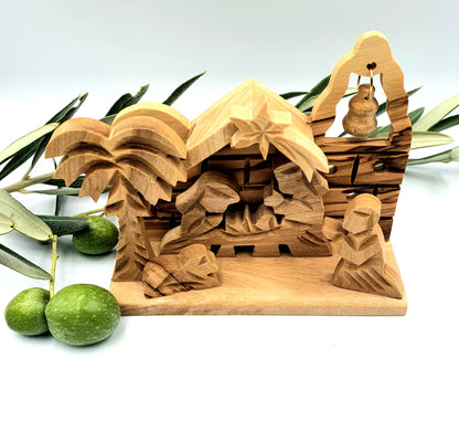 Hand-Carved Olive Wood Nativity Set from Bethlehem - NAT012