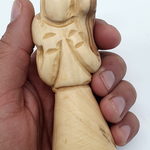 Olive Wood Shepherd Carrying the Lamb Statue - 3.8 Inches - Handcrafted Religious Sculpture for Spiritual Home Decor