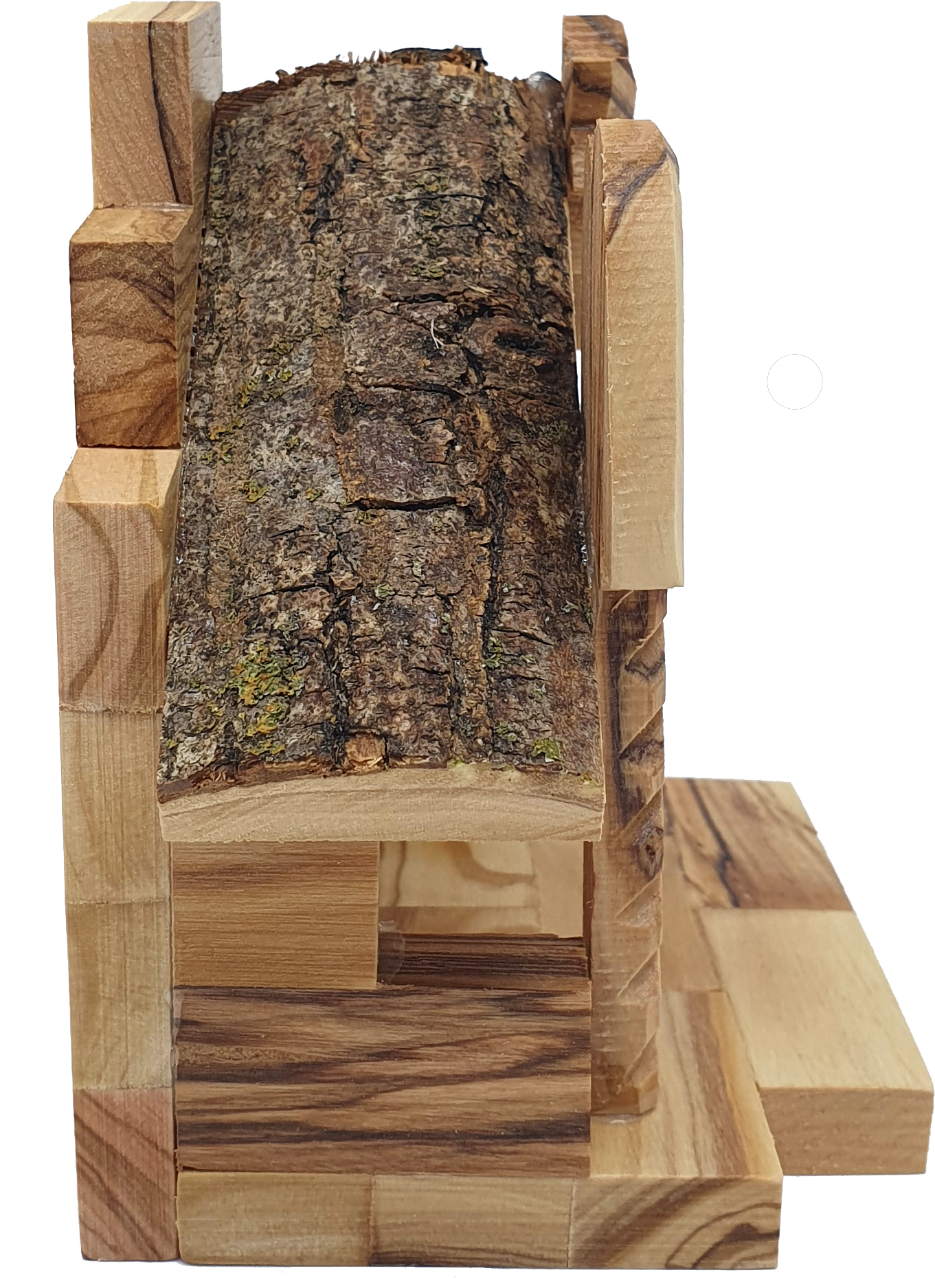 Hand-Carved Olive Wood Nativity Set with Stable from Bethlehem