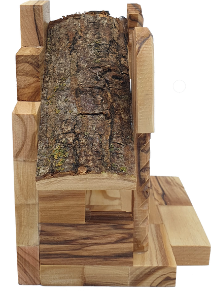 Hand-Carved Olive Wood Nativity Set with Stable from Bethlehem