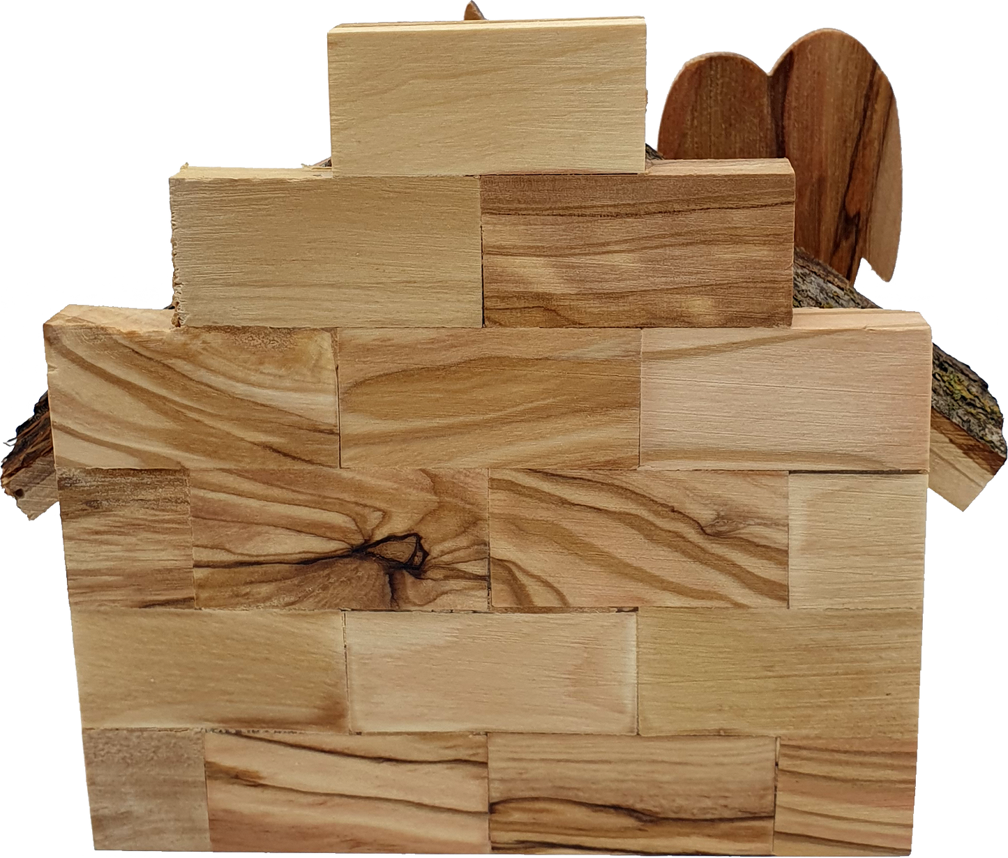 Hand-Carved Olive Wood Nativity Set with Stable from Bethlehem