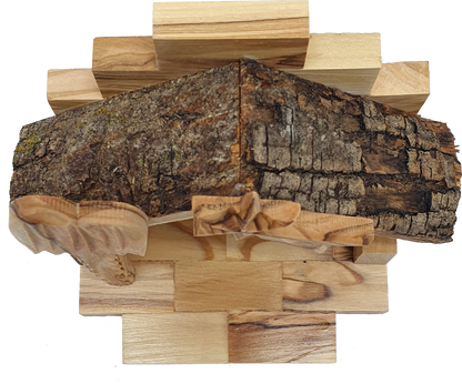 Hand-Carved Olive Wood Nativity Set with Stable from Bethlehem