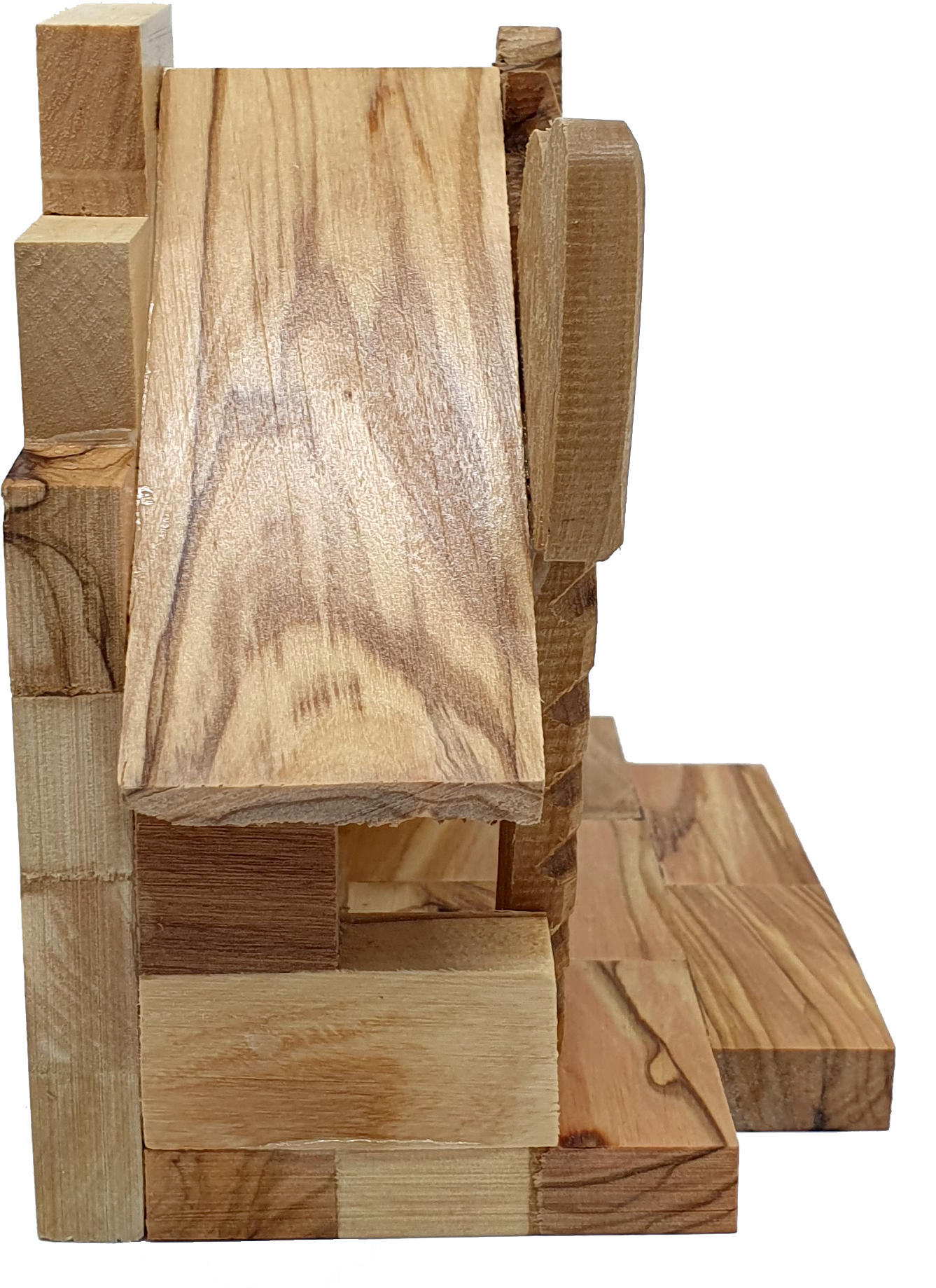Hand-Carved Olive Wood Nativity Set with Stable from Bethlehem