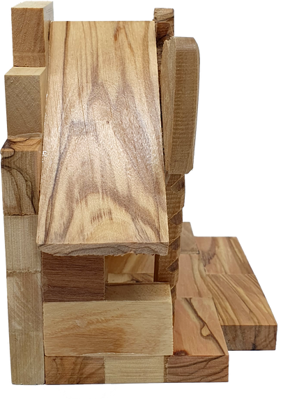 Hand-Carved Olive Wood Nativity Set with Stable from Bethlehem