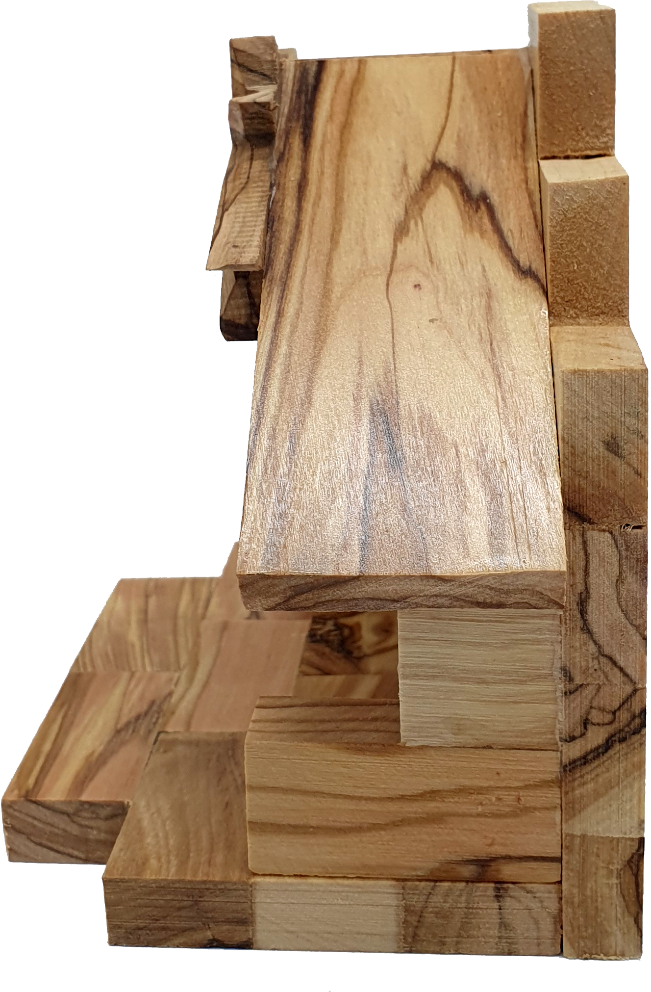 Hand-Carved Olive Wood Nativity Set with Stable from Bethlehem