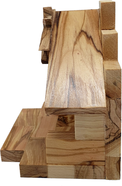Hand-Carved Olive Wood Nativity Set with Stable from Bethlehem