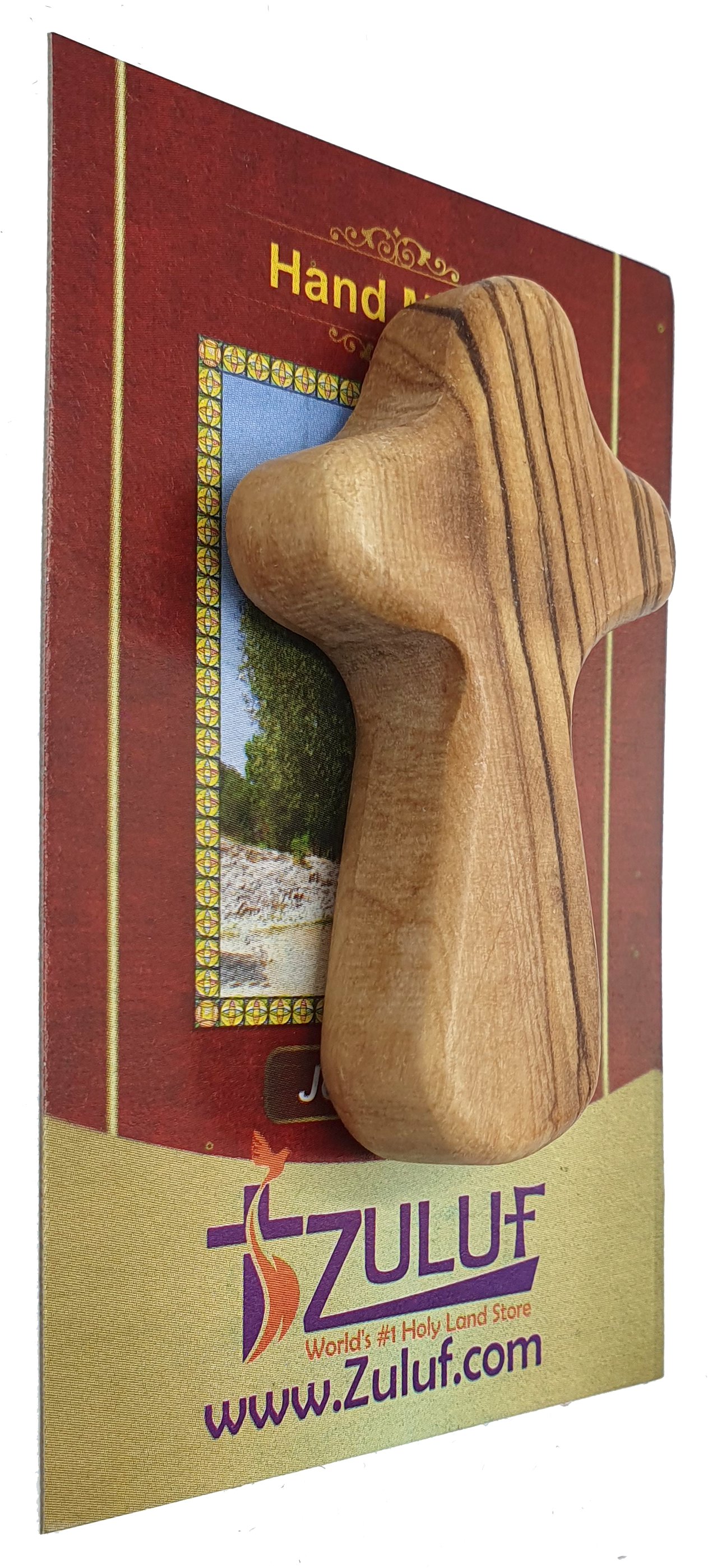 Olive Wood Hand Held Comfort Cross from Holy Land in Multiple Sizes