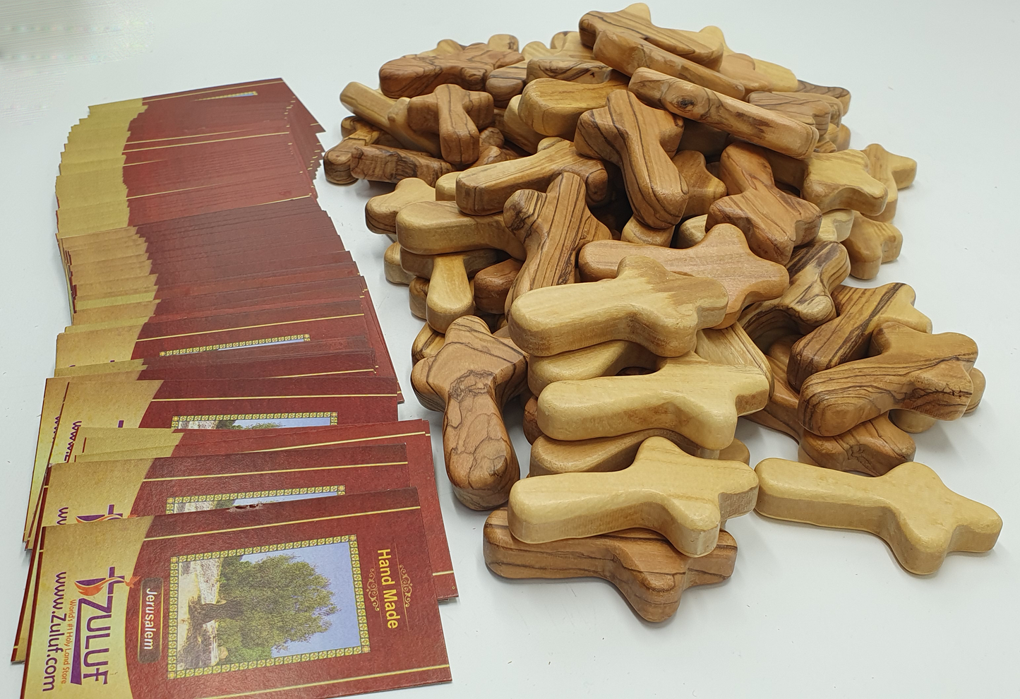 Olive Wood Hand Held Comfort Cross from Holy Land in Multiple Sizes - Additional View 2