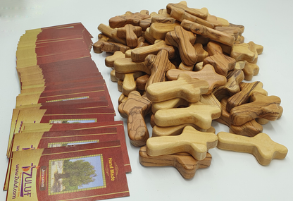 Olive Wood Hand Held Comfort Cross from Holy Land in Multiple Sizes - Additional View 2