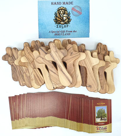 Olive Wood Hand Held Comfort Cross from Holy Land in Multiple Sizes - Additional View 10