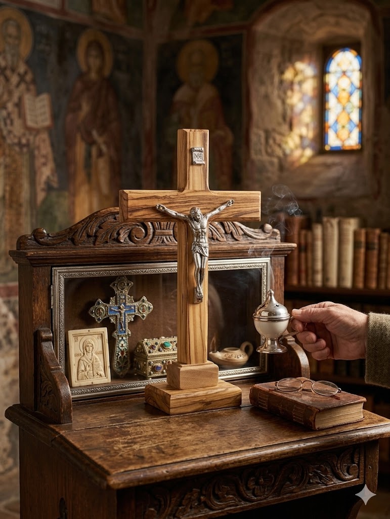 Handmade Olive Wood Crucifix from Bethlehem – Christian Cross with Metal Corpus & INRI – Holy Land Gift (4 Sizes)