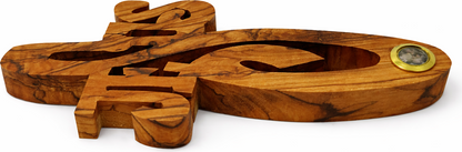 Handmade Olive Wood Jesus Cross from Bethlehem with Bethlehem Soil – Christian Wall Cross – 7" (18 cm)