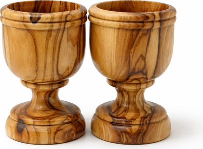 Handcrafted Olive Wood Cup from Bethlehem | Handmade Holy Land Wooden small Cup by Zuluf