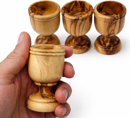 Handcrafted Olive Wood Cup from Bethlehem | Handmade Holy Land Wooden small Cup by Zuluf