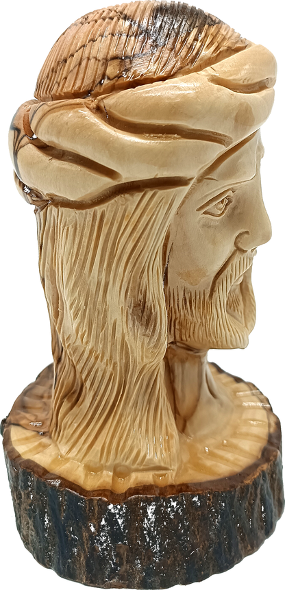 3 Olive Wood Christ Bust Jesus Side Profile Bethlehem Handcarved