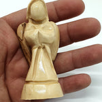 3.1-Inch Handmade Olive Wood Angel Statue - Bethlehem Crafted Spiritual Decor - Zuluf