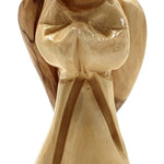 3.1-Inch Handmade Olive Wood Angel Statue - Bethlehem Crafted Spiritual Decor - Zuluf