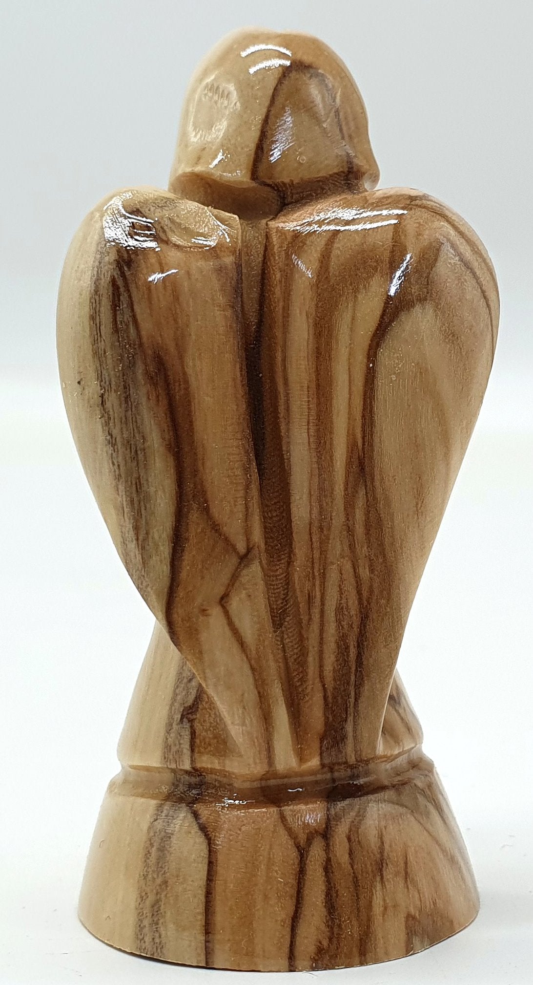 3.1-Inch Handmade Olive Wood Angel Statue - Bethlehem Crafted Spiritual Decor - Zuluf