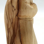 3.1-Inch Handmade Olive Wood Angel Statue - Bethlehem Crafted Spiritual Decor - Zuluf