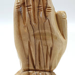 3.1-Inch Olive Wood Praying Hands Statue - Hand-Carved Spiritual Decor from the Holy Land - Zuluf