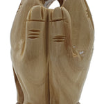 3.1-Inch Olive Wood Praying Hands Statue - Hand-Carved Spiritual Decor from the Holy Land - Zuluf