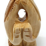 3.1-Inch Olive Wood Praying Hands Statue - Hand-Carved Spiritual Decor from the Holy Land - Zuluf