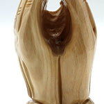 3.1-Inch Olive Wood Praying Hands Statue - Hand-Carved Spiritual Decor from the Holy Land - Zuluf