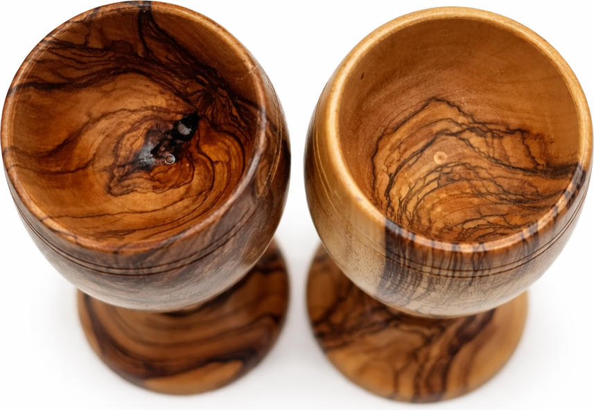 Handmade Olive Wood Medium Cup from Bethlehem | Holy Land Wooden Chalice