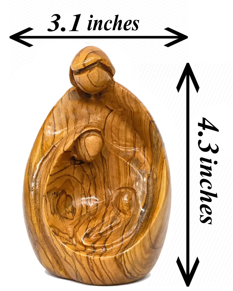 Holy family wood statue hand carved sacred zuluf decor