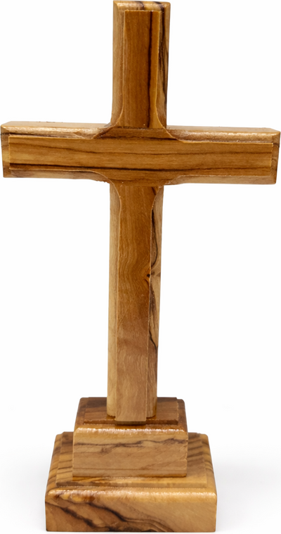 Handmade Olive Wood Cross from Bethlehem – Christian Cross Decor, Holy Land Gift – 6.1" - Handmade in Bethlehem | Zuluf