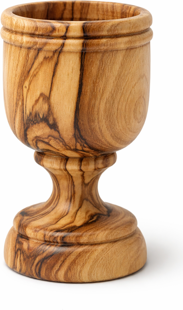 Handcrafted Olive Wood Cup from Bethlehem | Handmade Holy Land Wooden small Cup by Zuluf