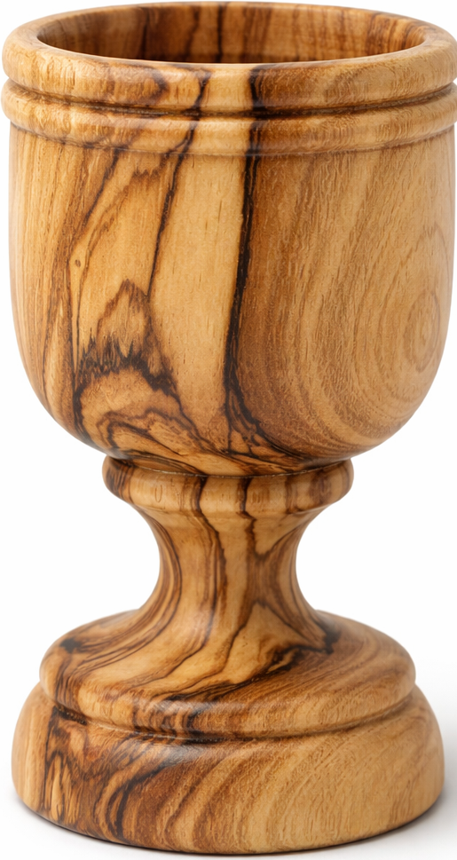 Handcrafted Olive Wood Cup from Bethlehem | Handmade Holy Land Wooden small Cup by Zuluf