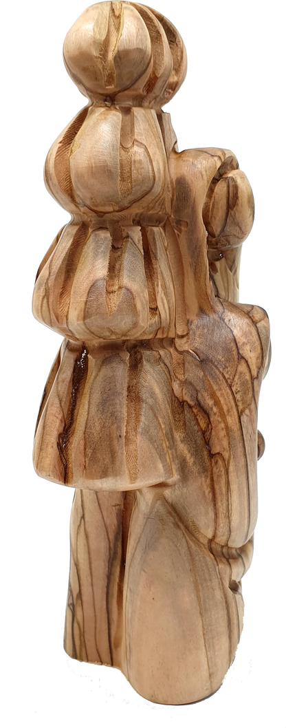 4 Olive Wood Holy Family Side Angle Detail Handcarved