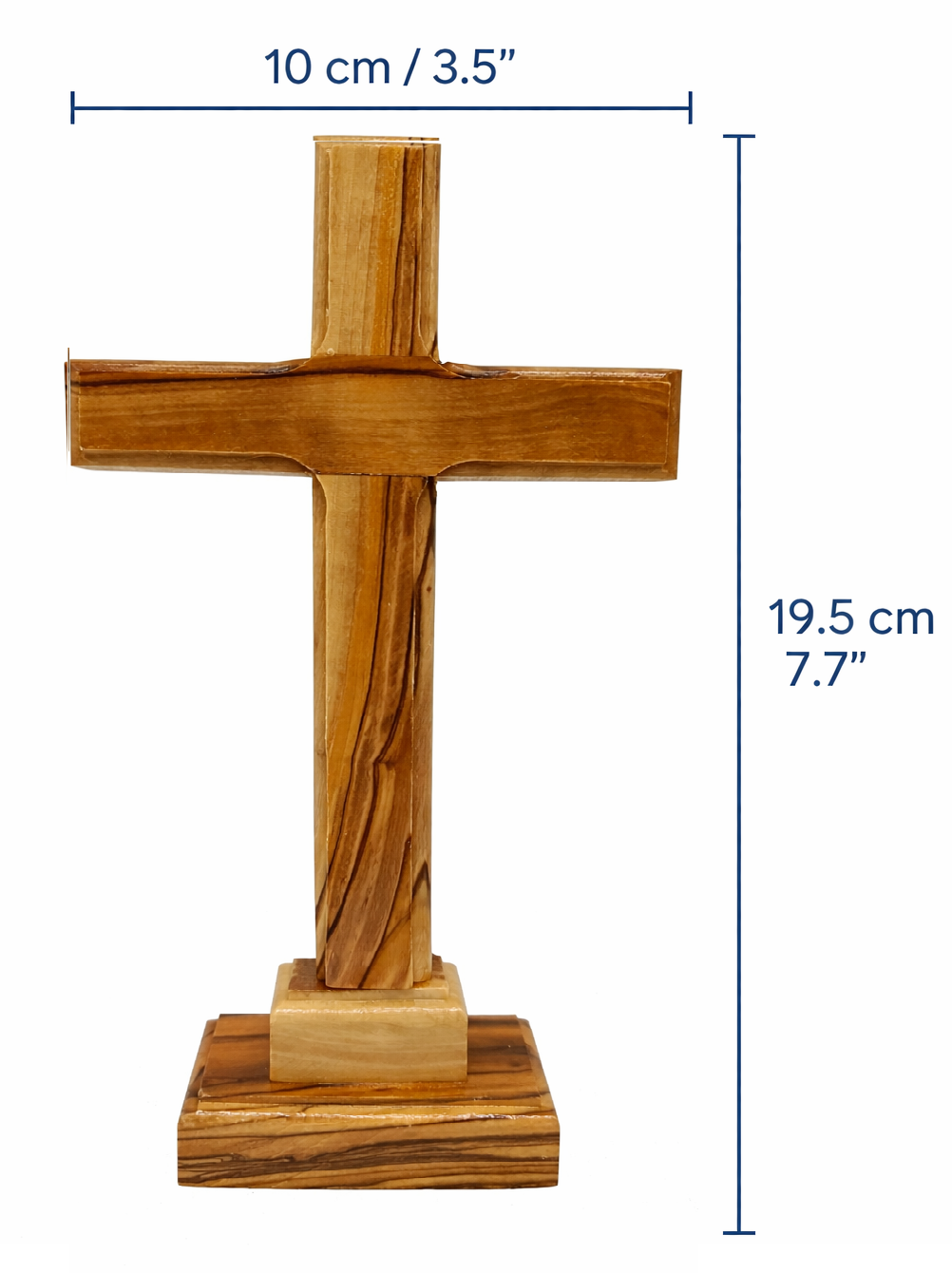 Handmade Olive Wood Cross from Bethlehem – Christian Cross Decor, Holy Land Gift – 6.1" 7.5" 9.25" 11.2" Sizes