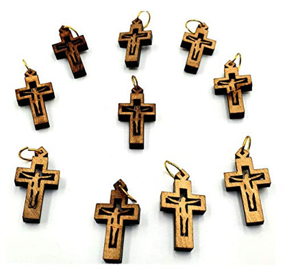 Modern Minimalist Crucifix Pendant – 1.01" x 0.62" Laser-Cut Wooden Cross with Christ - Additional View 3