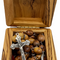 Olive Wood Rosary Beads with Olive Wood Prayer Box, Catholic Prayer Beads with Crucifix & Center Medal, Holy Land Style Gift for Prayer, Confirmation or First Communion, 51 cm Length, 25 g