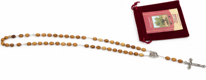 Olive Wood Rosary Handmade in Bethlehem – 21.6” Catholic Rosary with Metal Crucifix – Includes Velvet Bag, Plastic Gift Box & Certificate – Available in 1, 3 or 6 Pieces