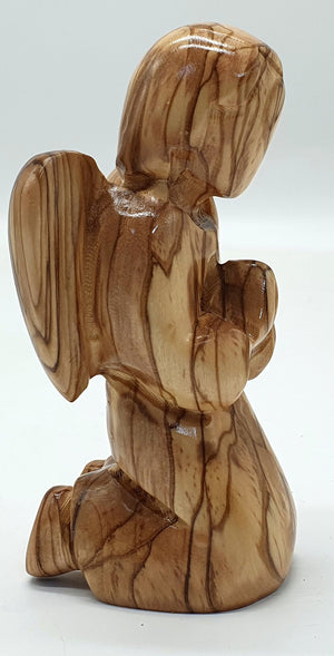 4.8-Inch Special Hand-Crafted Olive Wood Angel from Bethlehem - Heavenly Charm and Spiritual Grace - Zuluf