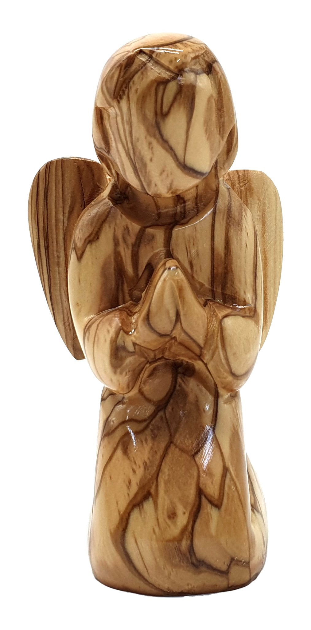 4.8-Inch Special Hand-Crafted Olive Wood Angel from Bethlehem - Heavenly Charm and Spiritual Grace - Zuluf