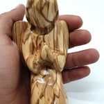 4.8-Inch Special Hand-Crafted Olive Wood Angel from Bethlehem - Heavenly Charm and Spiritual Grace - Zuluf