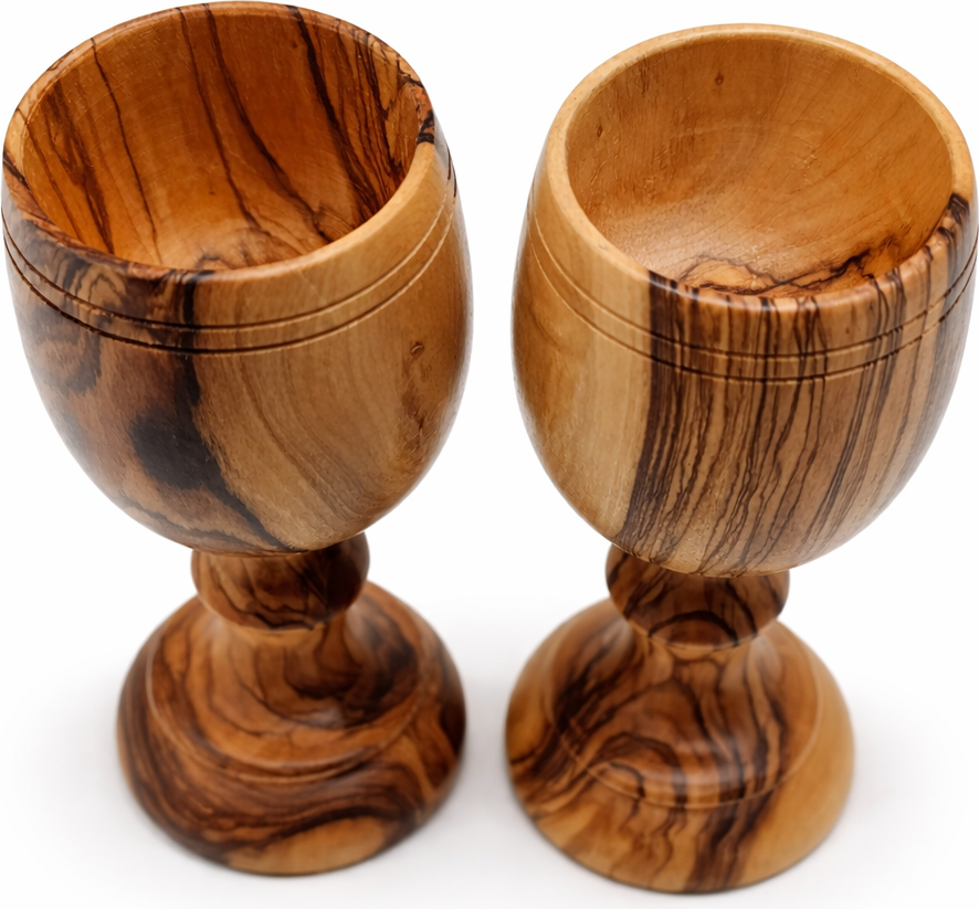 Handmade Olive Wood Medium Cup from Bethlehem | Holy Land Wooden Chalice