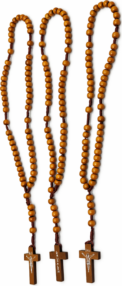 Handmade Olive Wood Rosary with Crucifix | Single or Set of 3 and 6 pieces Available