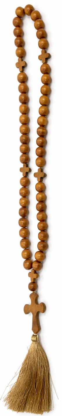 Handmade Olive Wood Rosary with Cross & Tassel | Crafted in Bethlehem, Holy Land