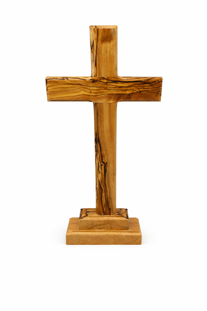 Handmade Olive Wood Cross from Bethlehem – Christian Cross Decor, Holy Land Gift – 6.1" 7.5" 9.25" 11.2" Sizes