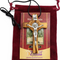 Handmade Olive Wood Saint Benedict Crucifix from Bethlehem – Catholic Cross with Cord, Velvet Bag and Certificate, 7.5 x 4.8 x 1.6 cm, 20g 3.0 Inches